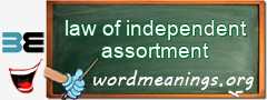 WordMeaning blackboard for law of independent assortment